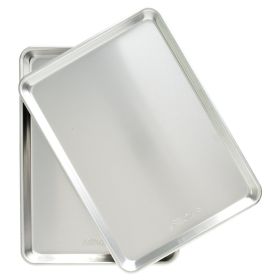 Naturals Aluminum 2 Pack Half Sheet Set Silver 17.1" x 12.1" x 1"