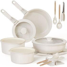 pot20 Piece Pots and Pans Set Non Stick, Cookware Set with Detachable Handle, Oven Safe, Induction Ready